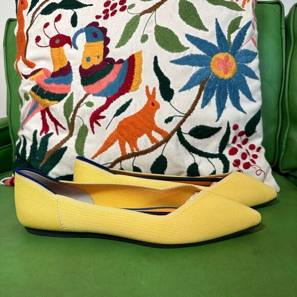Rothy’s The Point Yellow Marigold Flats Sz 10 - Picture 2 of 8
